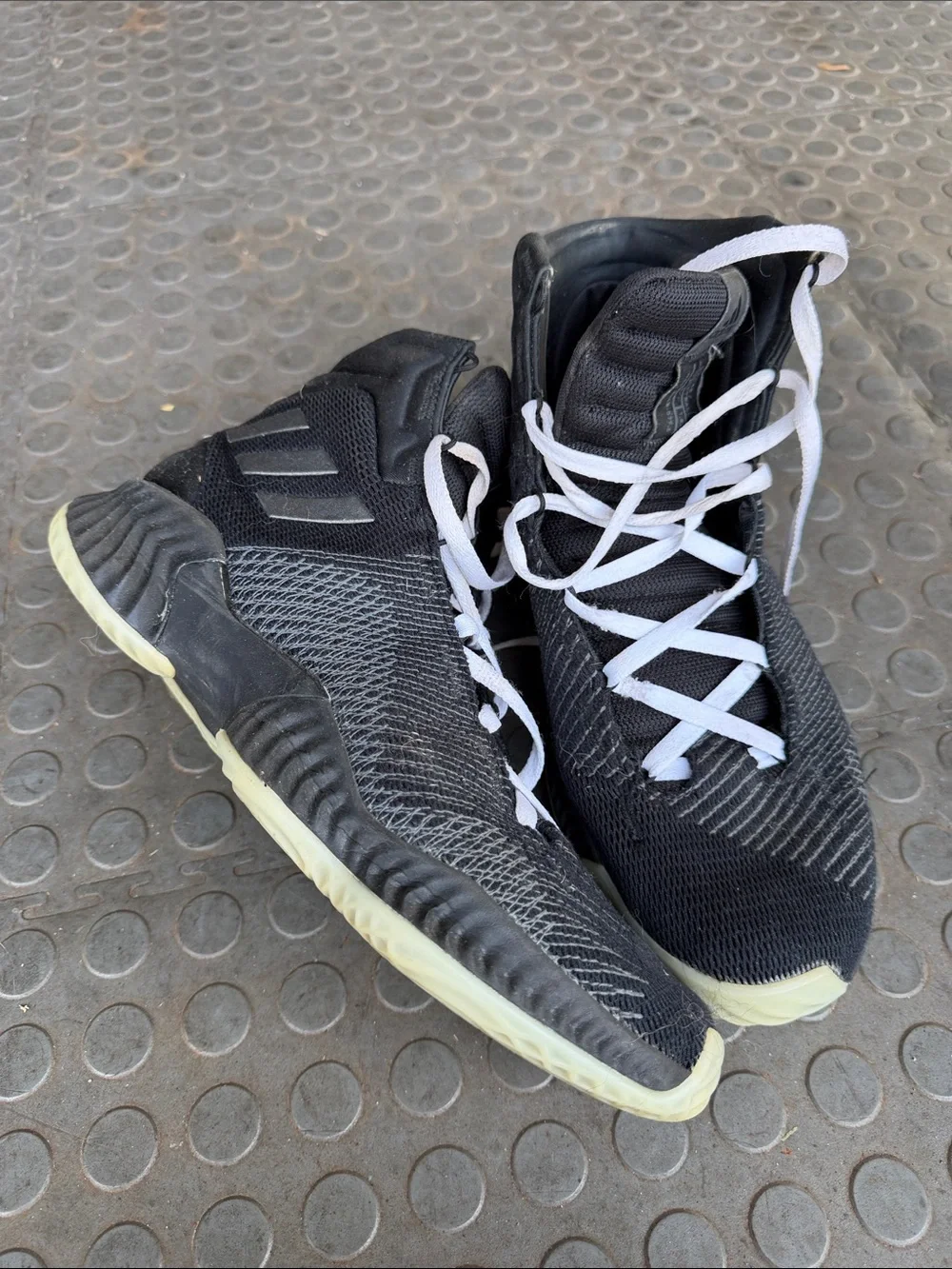Addidas Men’s High-Top Athletic Sneakers with White Laces